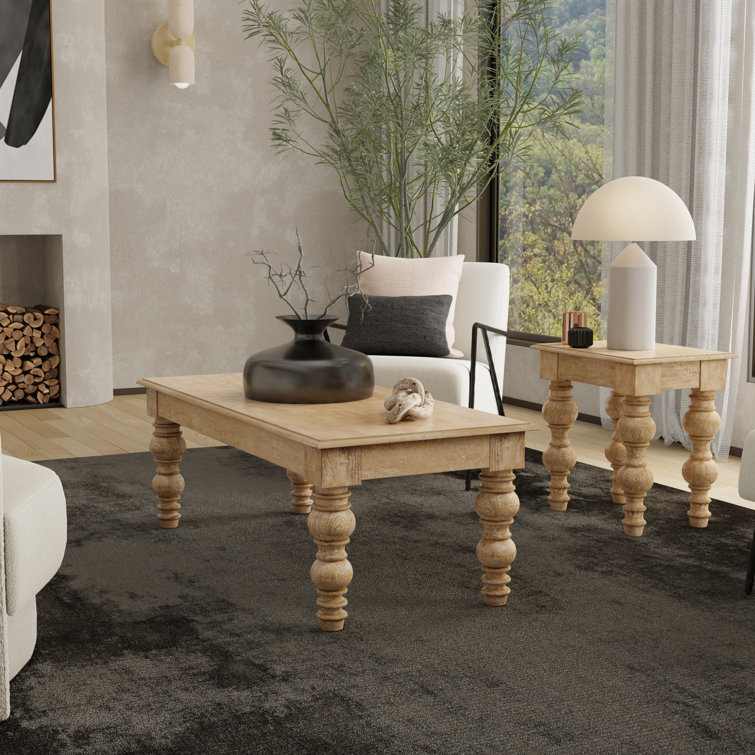 Alcott Hill® Atifah 3 - Piece Solid Wood Living Room Table Set ...